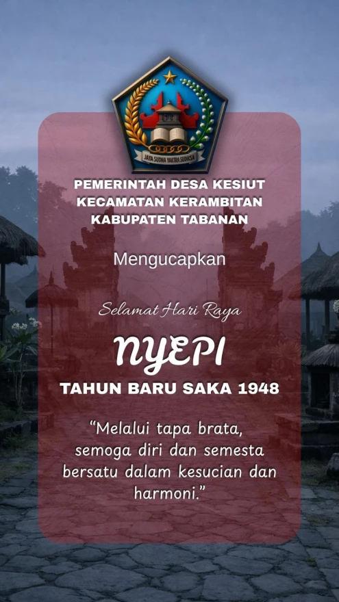 Pemerintah Desa Kesiut Mengucapkan Selamat Hari Raya Nyepi Tahun Baru Saka 1948